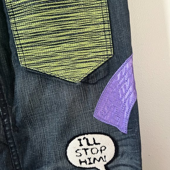 Lot 29 Embroidered Riddler Jeans Sz 34x31 DC Comics Rare Batman Denim - Picture 8 of 11